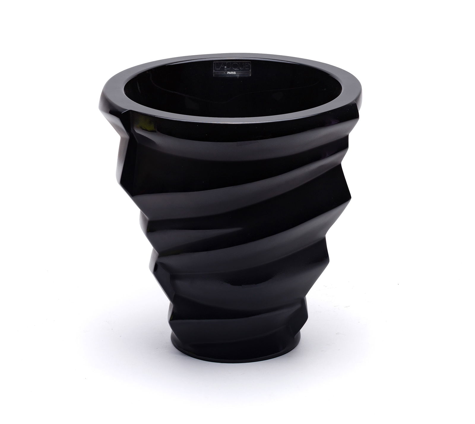 Lalique Crystal Black Collection Dixie Vase (1 of 2)