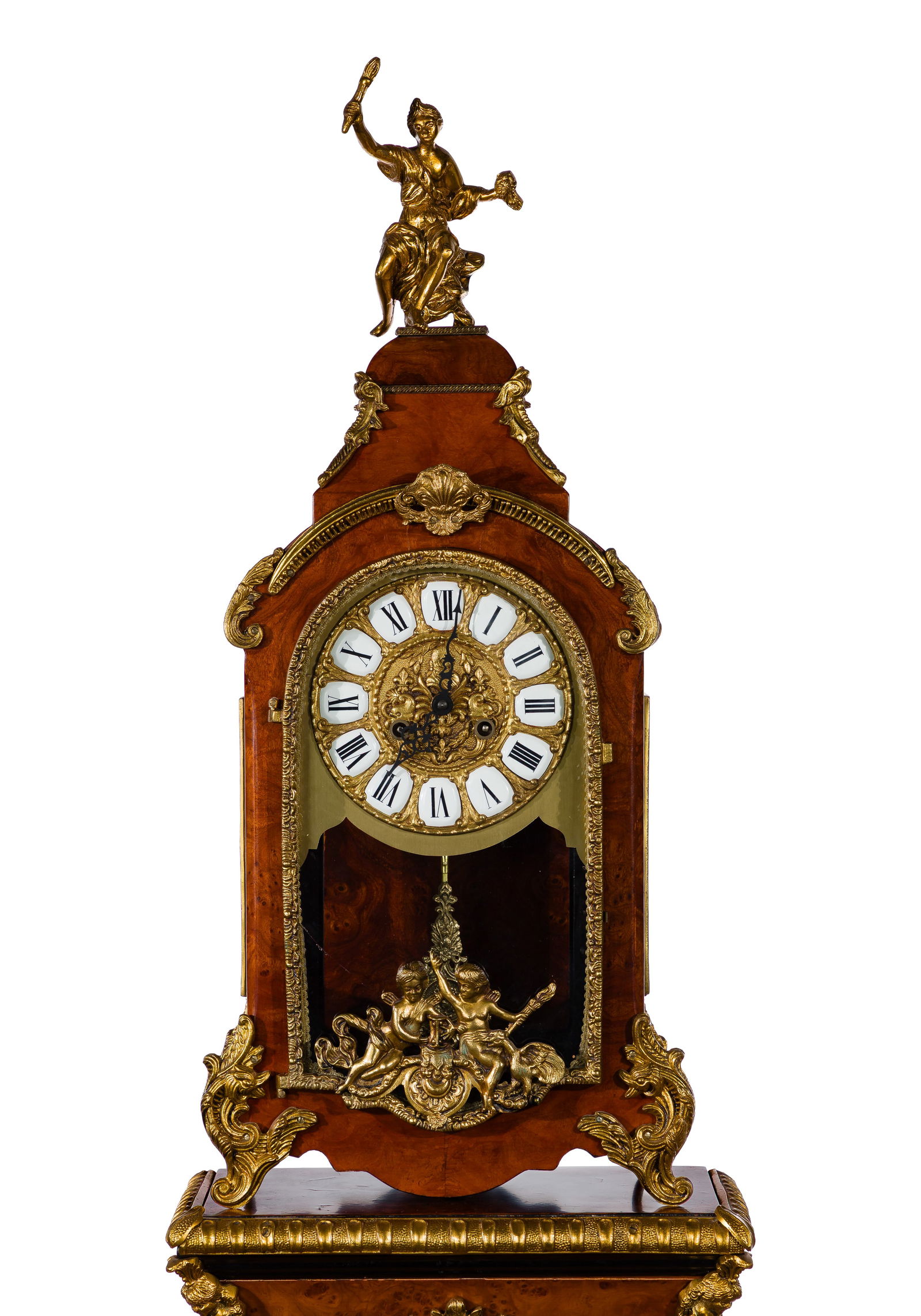Franz Hermle Boulle Style Mantle Clock and Pedestal (1 of 4)