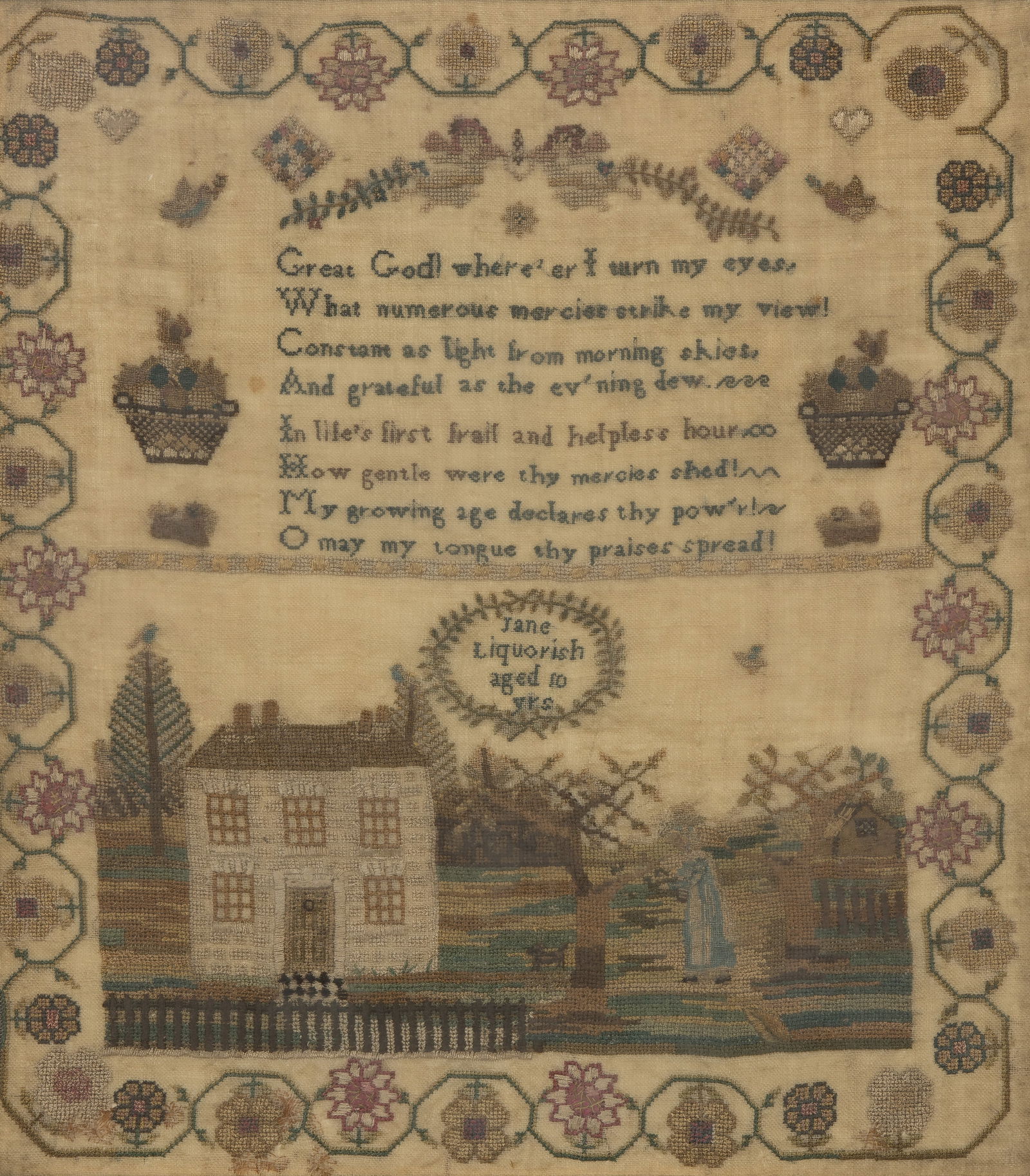 19th Century Embroidery Sampler (1 of 3)