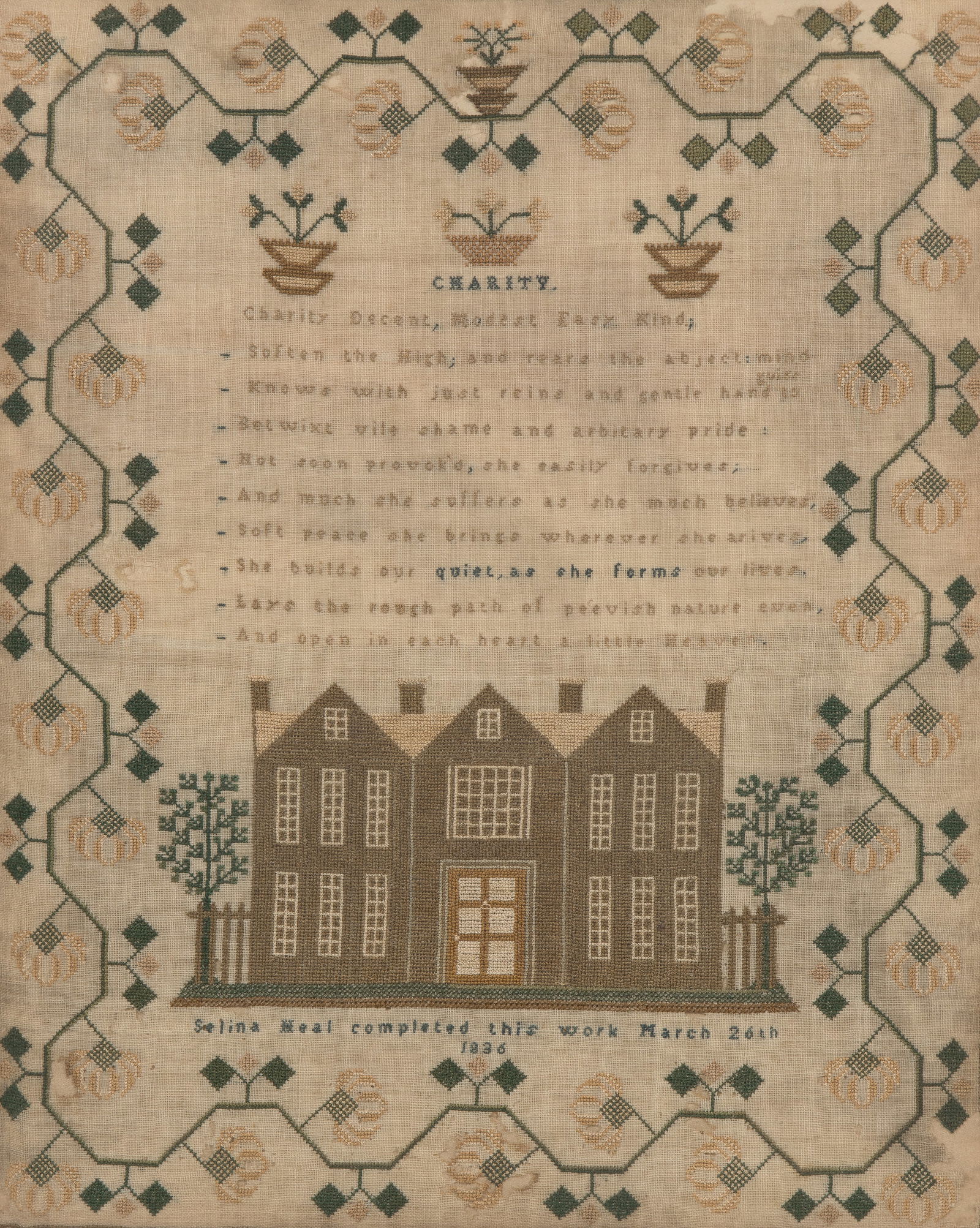 1836 Embroidery Sampler (1 of 3)