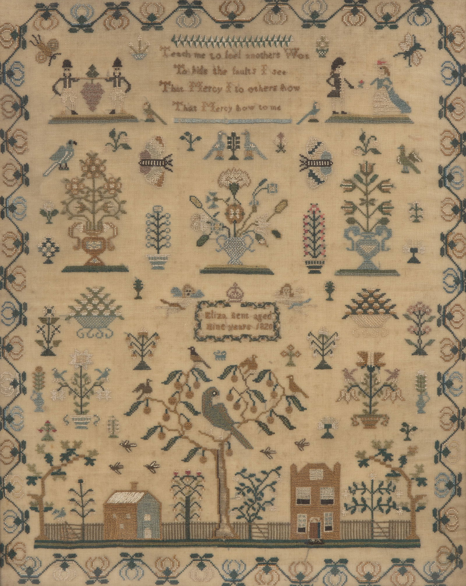 British 1820 Embroidery Sampler (1 of 3)
