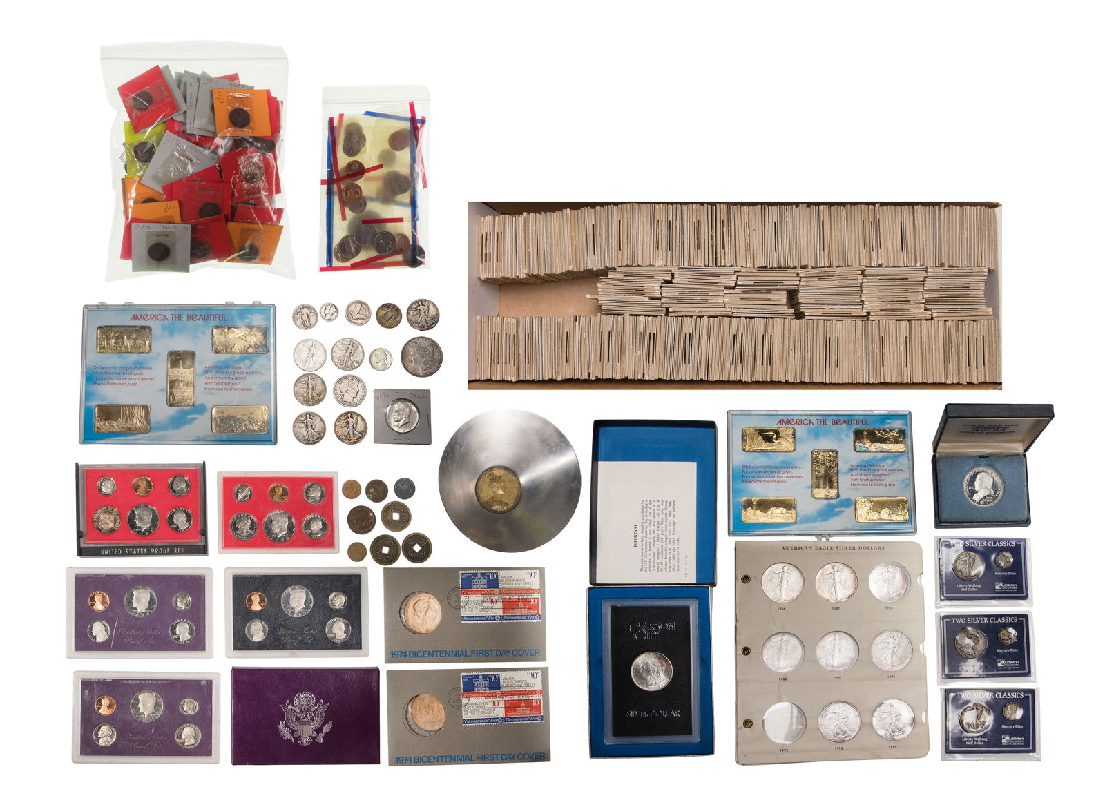 US Silver, 1c and Miscellaneous Coin Assortment (1 of 1)