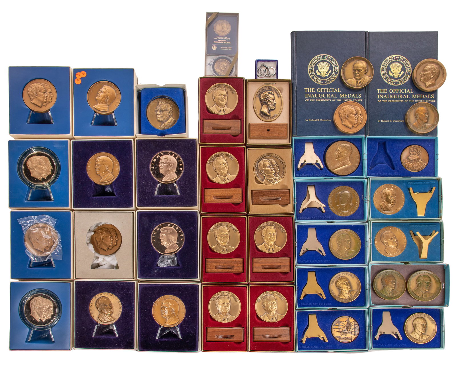 Official Inaugural Presidential Medals from The Franklin Mint: Official Inaugural Presidential Medals from The Franklin Mint (37) total items, Presidents and Vice-Presidents including Lyndon Johnson, Richard Nixon, Gerald Ford, Jimmy Carter, Dwight Eisenhower, Ge