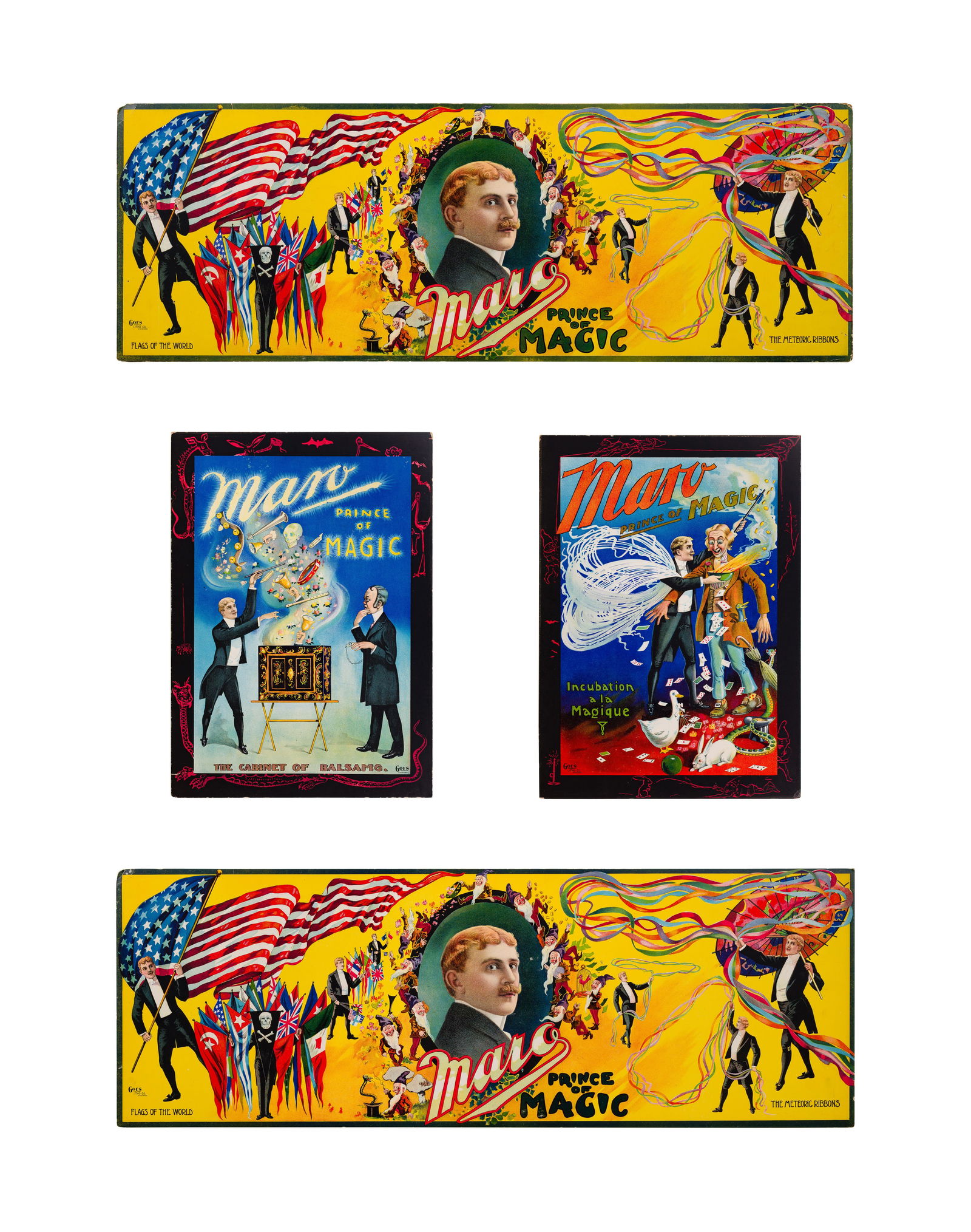 Maro (Walter Truman Best, 1868-1908) 'Prince of Magic' Lithograph Window Card / Poster Assortment (1 of 2)