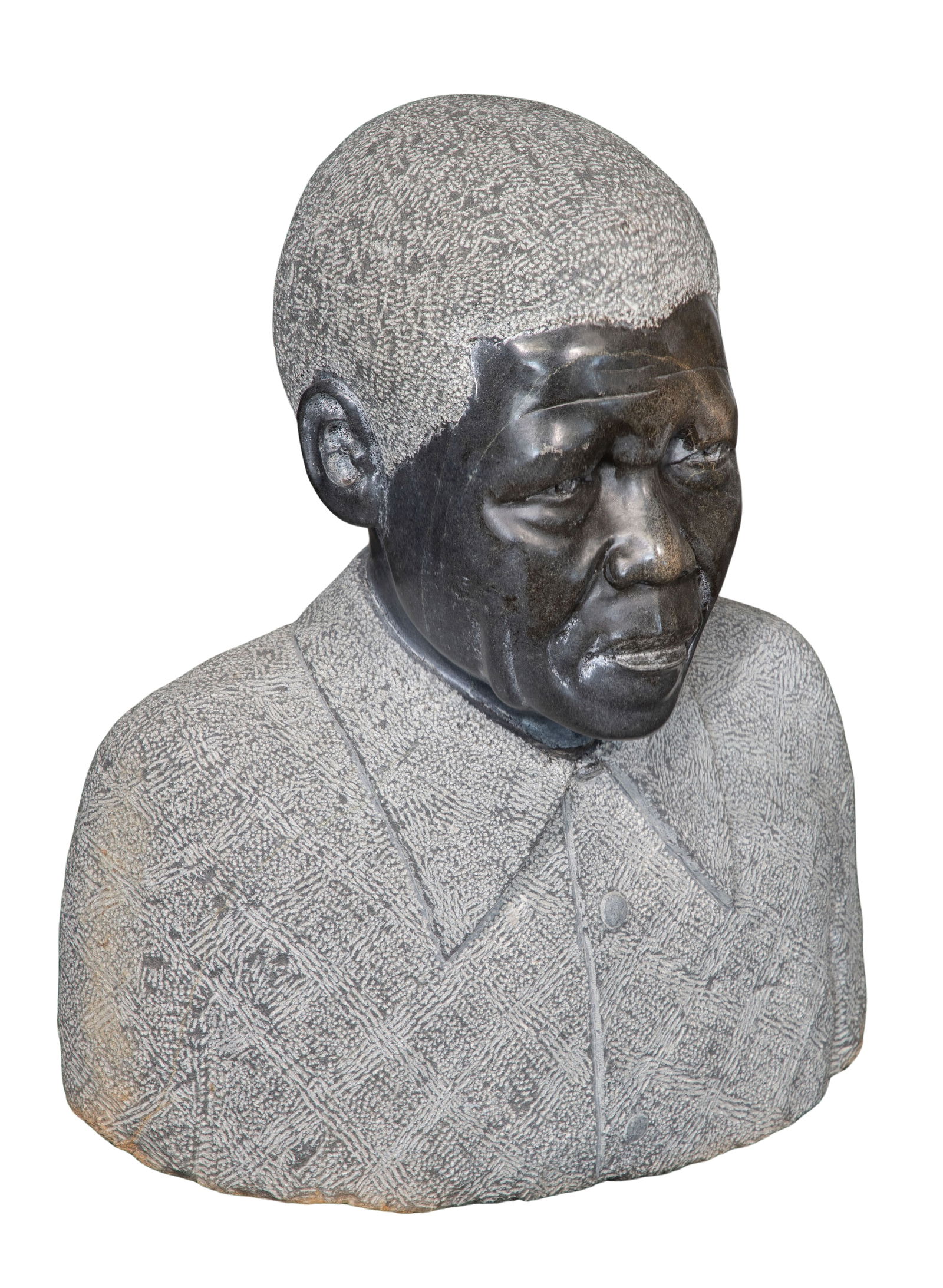 African Nelson Mandela Carved Stone Bust (1 of 2)