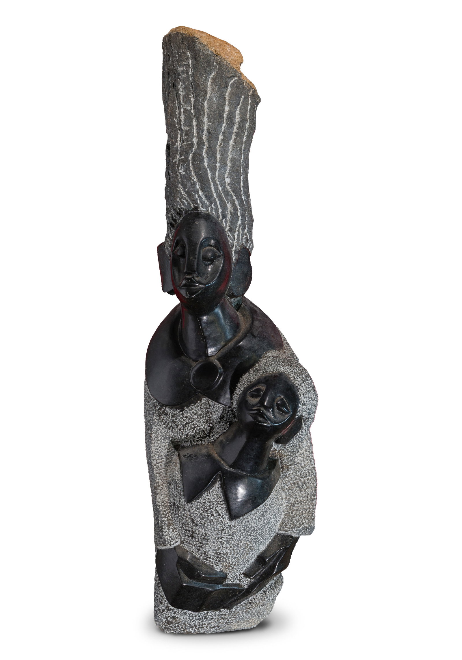 Jossph (sic) Rukodzi (African, 20th Century) Stone Sculpture: Jossph (sic) Rukodzi (African, 20th Century) Stone Sculpture Undated, signed, a Shona style hand carved sculpture of a mother and child Property from: a Private Collector, Chicago (Edgewater), Illinoi