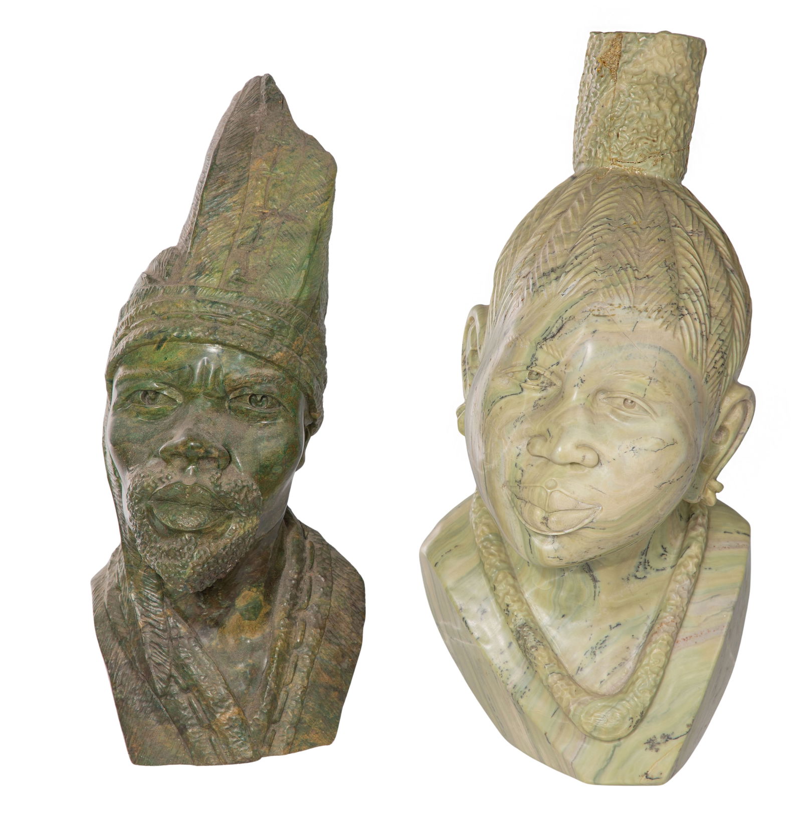 African Shona Carved Stone Busts (1 of 2)