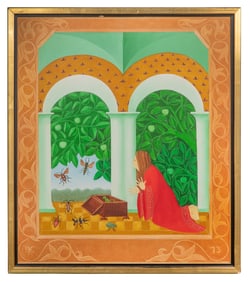 Barry Castle (Irish, 1935-2006) 'Pandora's Box' Oil on Board