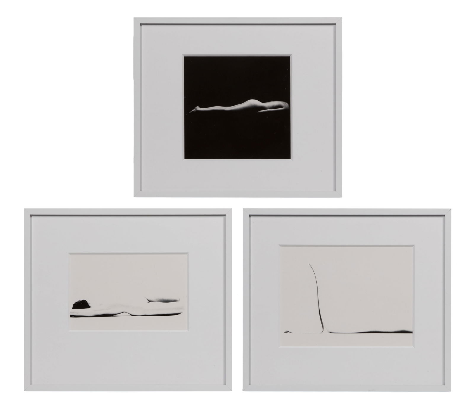 Barbara Crane (American, 1928-2019) Gelatin Silver Print Assortment: Barbara Crane (American, 1928-2019) Gelatin Silver Print Assortment (3) items, undated and unsigned, abstractions of the female form, matted behind glass in uniform painted metal frames Property from: