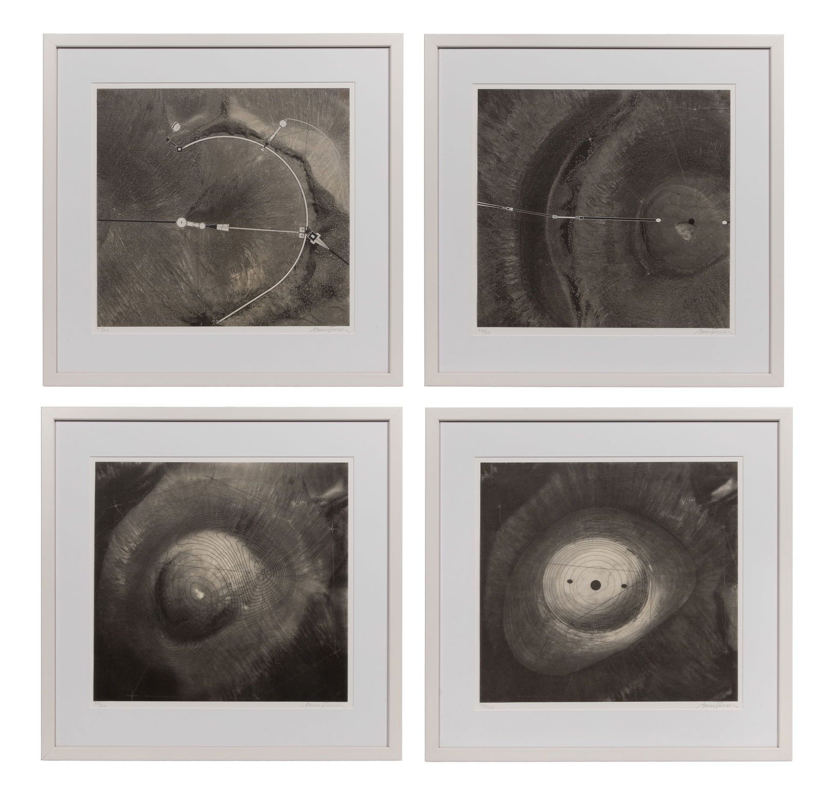 James Turrell (American, b.1943) 'Roden Crater Suite' Lithograph Assortment (1 of 4)