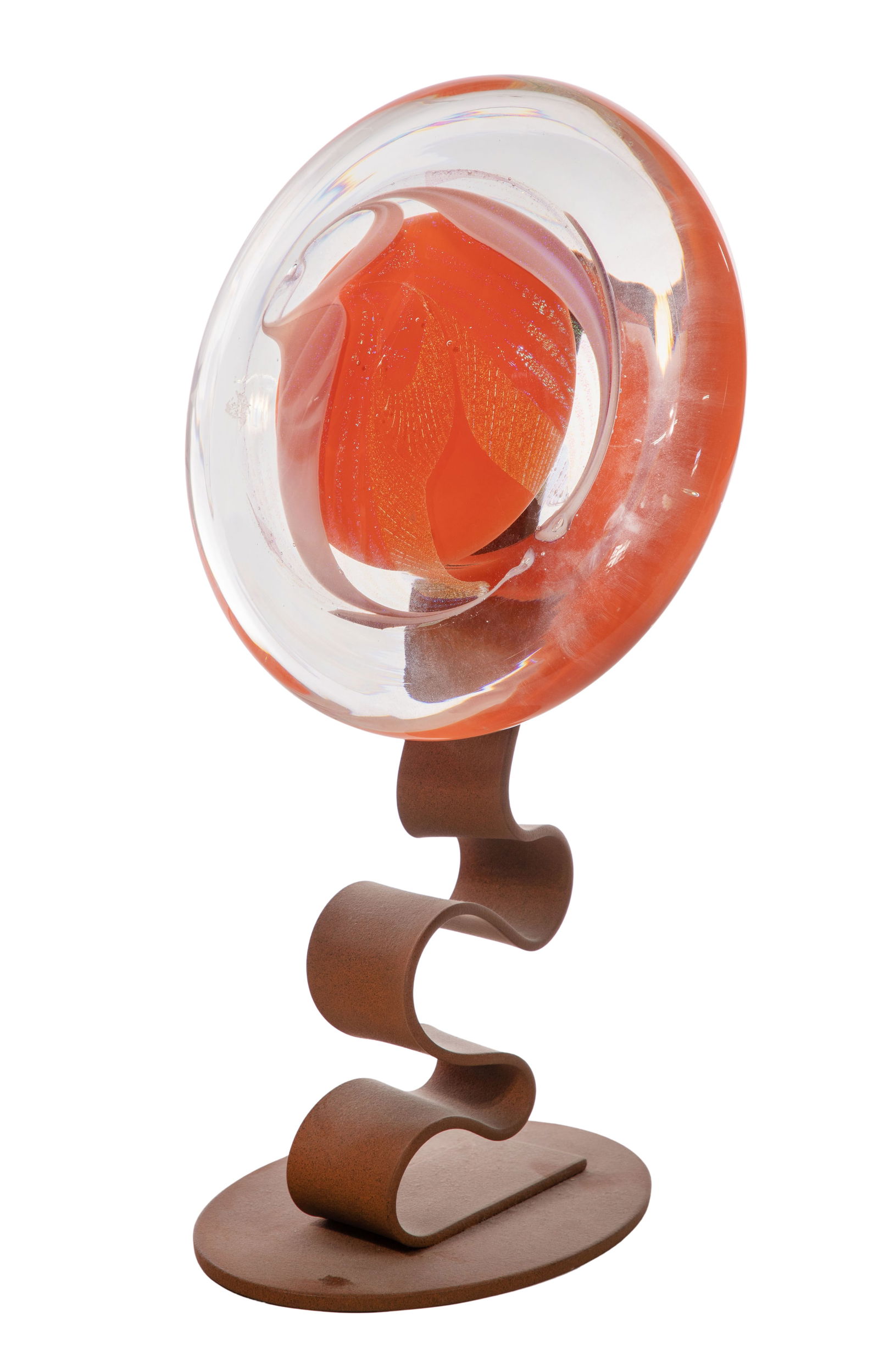 Rollin Karg (American, b.1944) Art Glass Disc Sculpture (1 of 2)