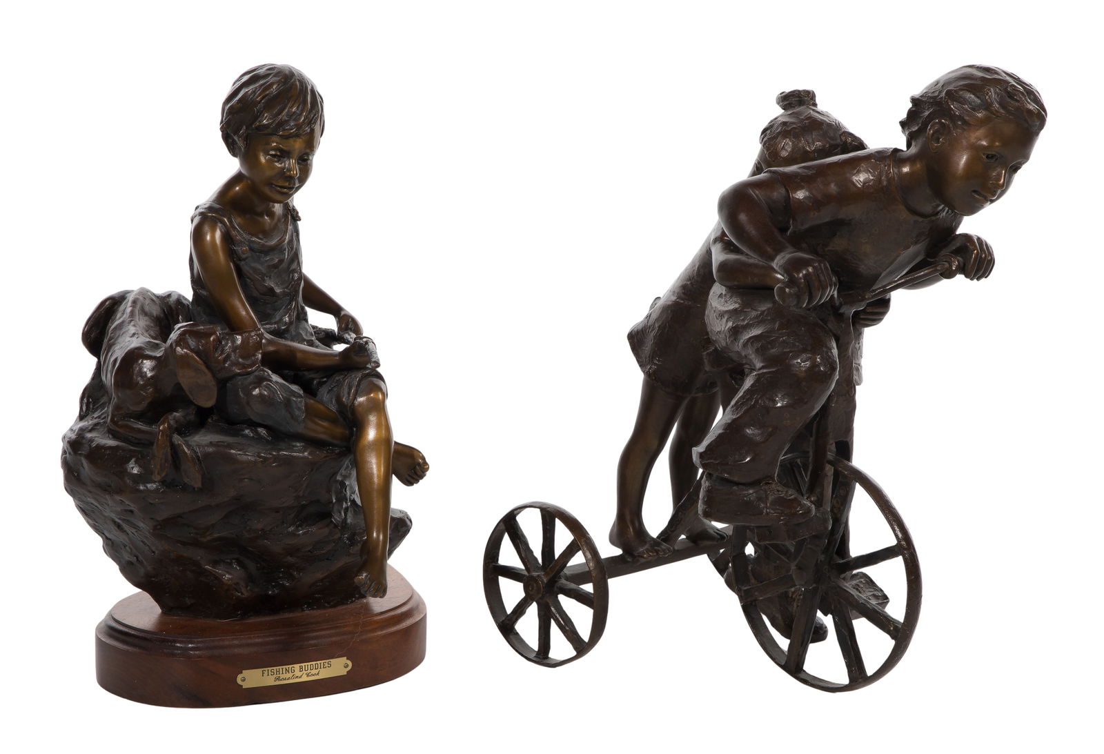 L'Deane Trueblood (American, 1928-2024) 'Hitching a Ride' Bronze Sculpture (1 of 3)