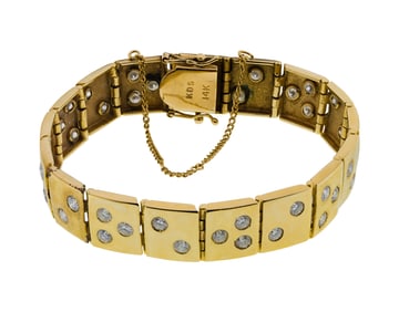 KDS 14k Yellow Gold and Diamond Bracelet