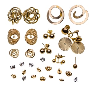 14k Yellow Gold Earring, Jacket and Backer Assortment