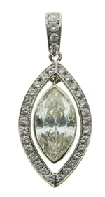 18k White Gold and Diamond Pendant