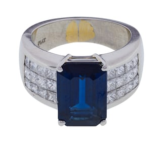 Kobi Platinum, Sapphire and Diamond Ring