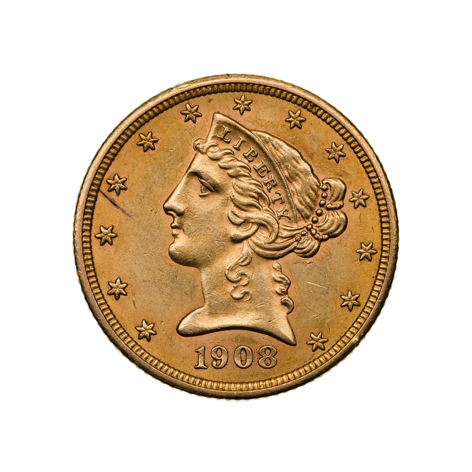 1908 Liberty $5 Gold Coin (1 of 2)