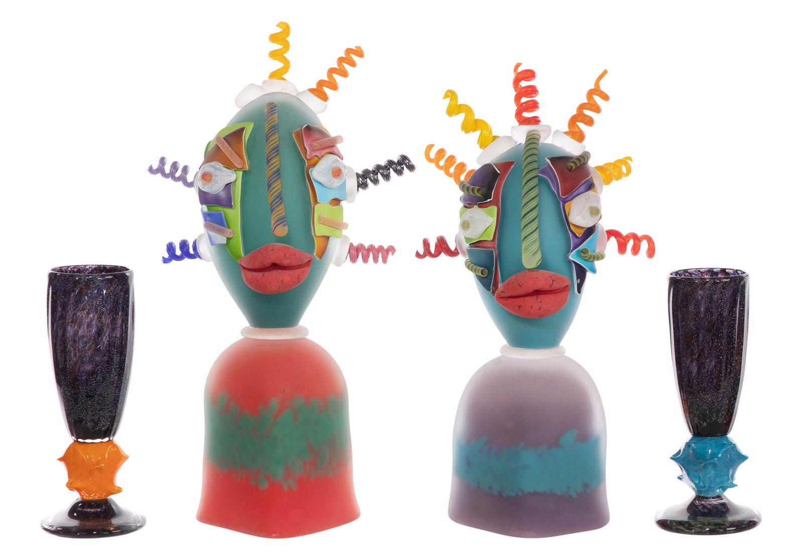 James Wilbat (American, 20th Century) Art Glass Sculpture and Vase Assortment (1 of 3)