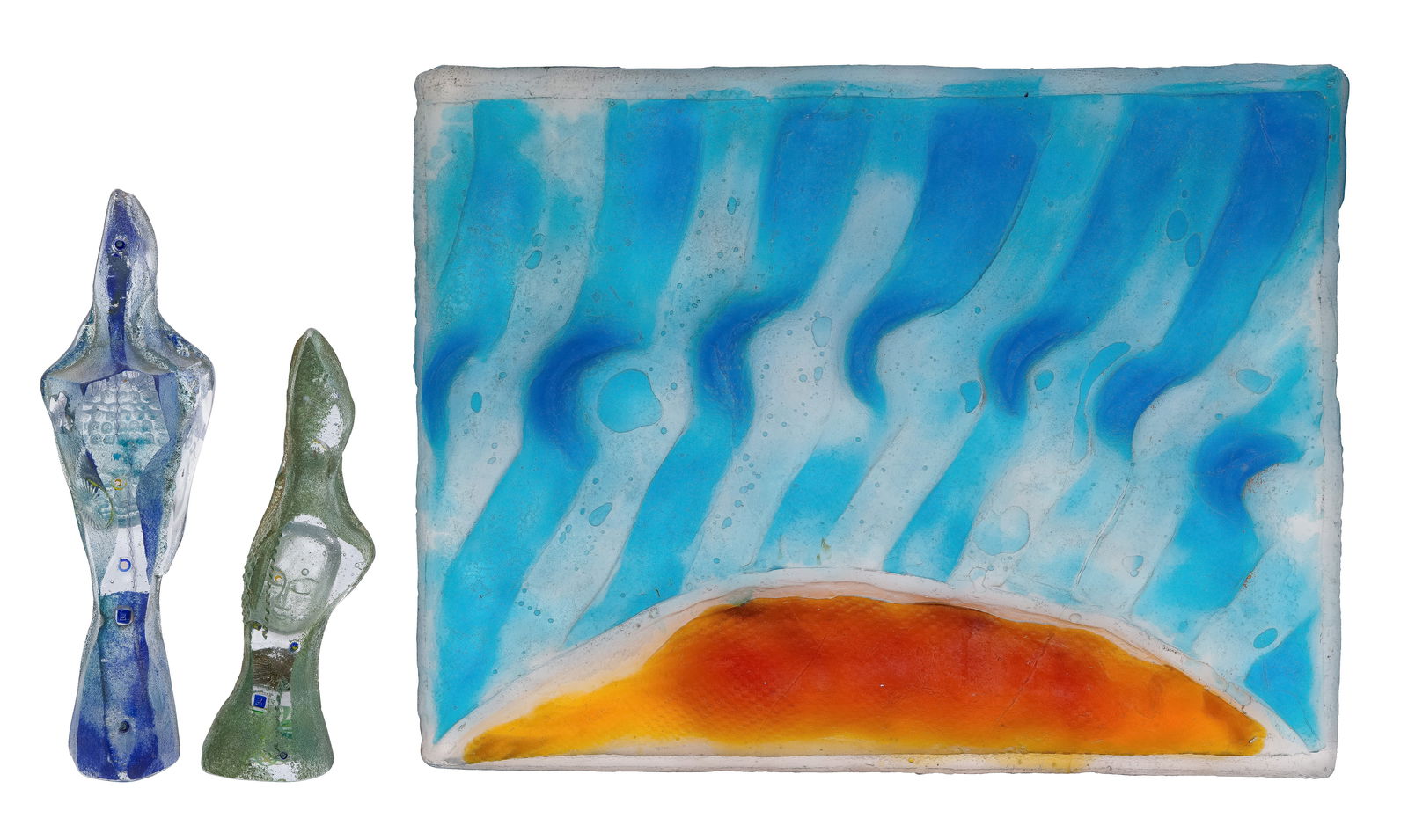 Sand Cast Art Glass Sculpture Assortment (1 of 7)