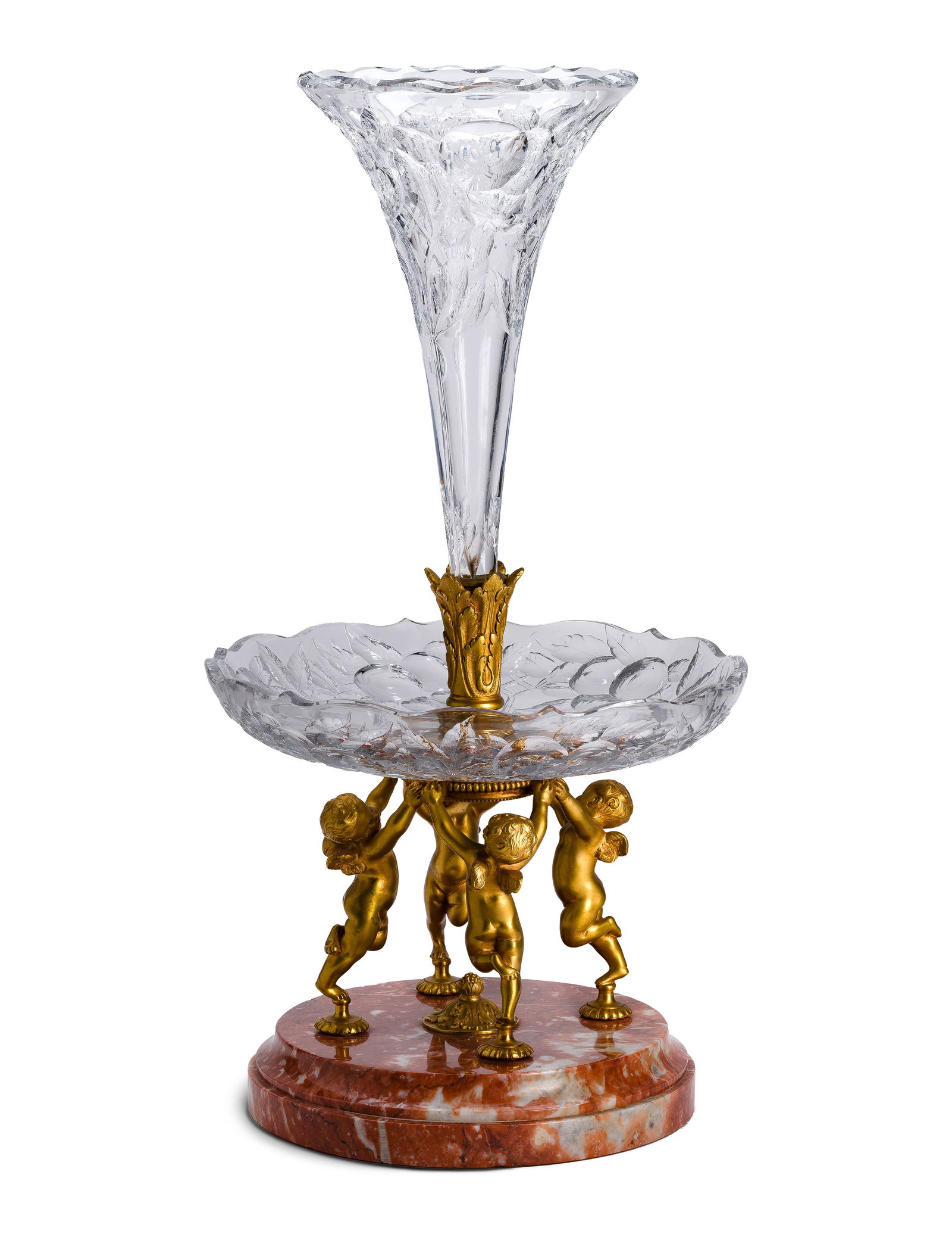 French Crystal and Brass Epergne (1 of 1)