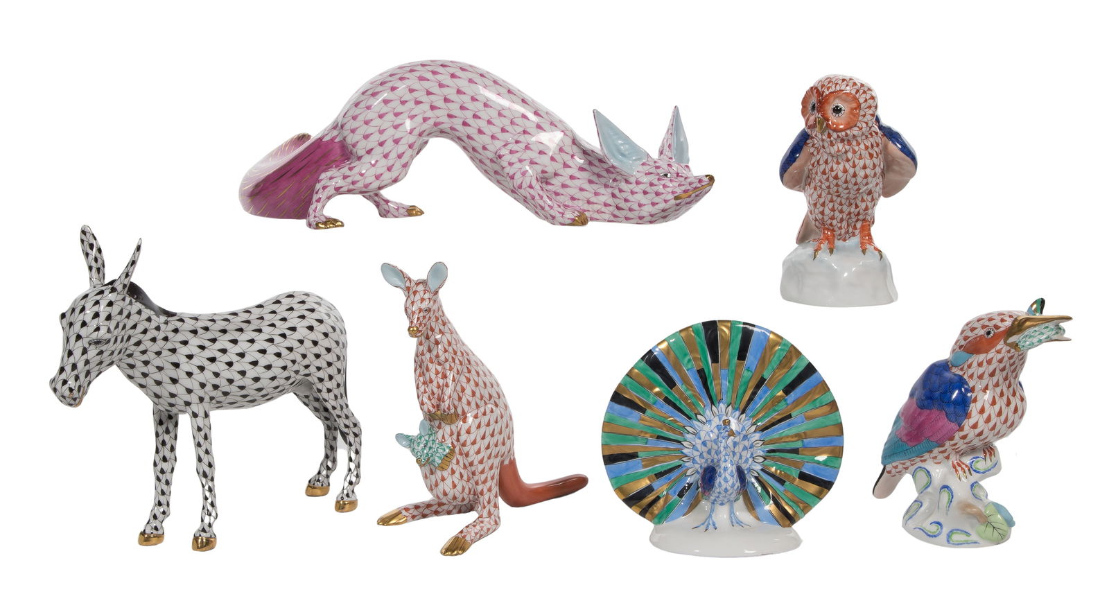 Herend Fishnet Porcelain Figurine Assortment (1 of 2)