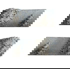 Concrete Architectural Elements: Concrete Architectural Elements (2) items having a lion head motif Property from: a Private Collector, Chicago (Edgewater), Illinois Height: 12 inches, Width: 31 inches, Depth: 7 inches (larger) Condi