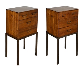 Japanese Hardwood Chests on Frames