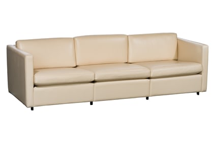 Attributed to Charles Pfister for Knoll Leather Sofa