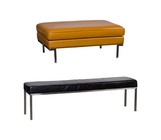 Room & Board Leather Ottoman and Bench