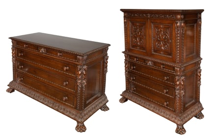 Munago American Renaissance Revival Dressers