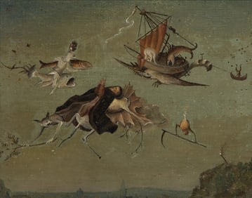 After Hieronymus Bosch (Dutch, c.1450-1516), Detail from 'The Temptation of Saint Anthony' Oil on