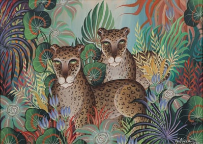 Gustavo Novoa (Chilean, b.1941) 'Lush II' Oil on Board