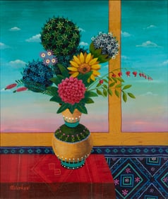 Ljubomir Milinkov (Serbian, b.1942) 'Bouquet' Oil on Board