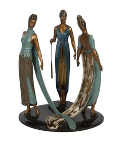 Romain de Tirtoff 'Erte' (Russian / French, 1892-1990) 'The Three Graces' Bronze Sculpture
