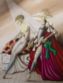 Philippe Auge (French, b.1935) 'Acte 1, Scene 4: Les Initimites Tres' Oil on Canvas