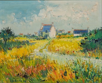 Yolande Ardissone (French, 1927-2024) 'Champs de Ble a la Trinite' Oil on Canvas