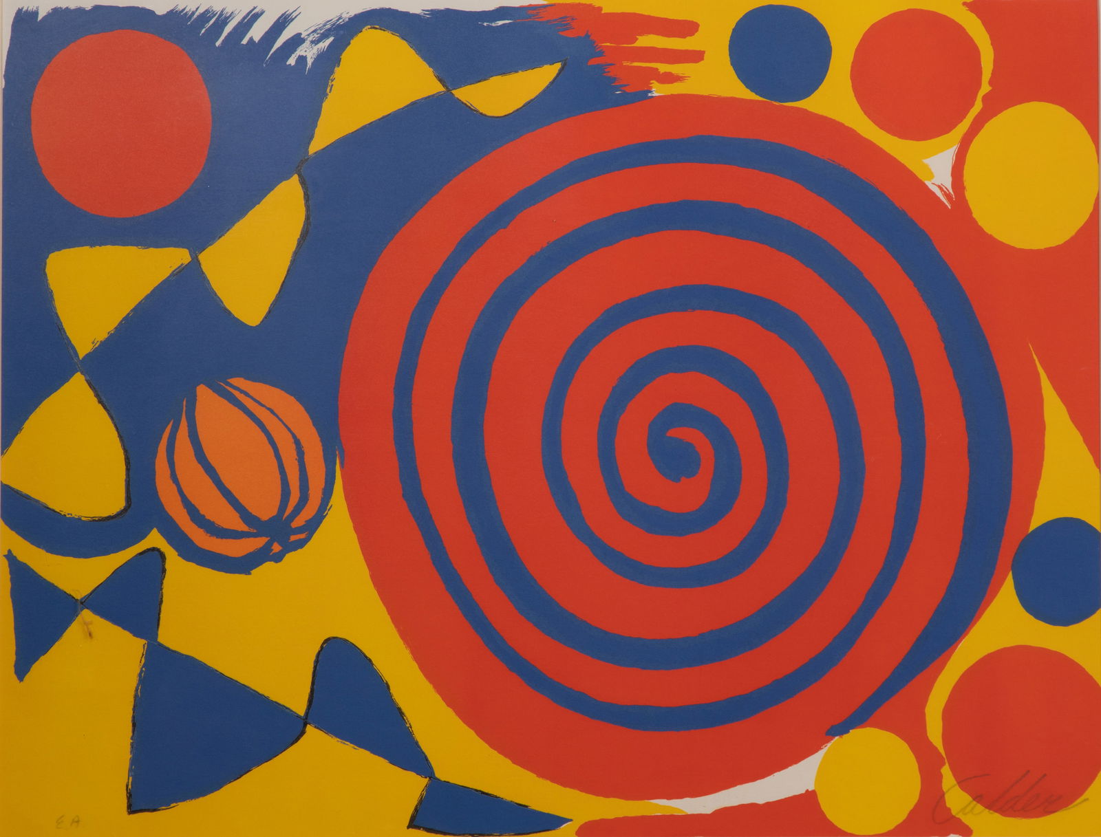 Alexander Calder (American, 1898-1976) 'Spiral with Pumpkin' Lithograph (1 of 4)