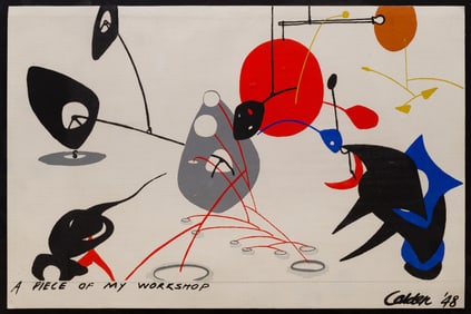 Alexander Calder (1898-1976) 'A Piece of my Workshop' Serigraph on Canvas