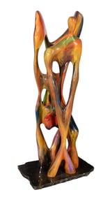 Clement Lemieux (French, b.1946) 'L'Ange De L'Amour' Lacquered Wood Sculpture