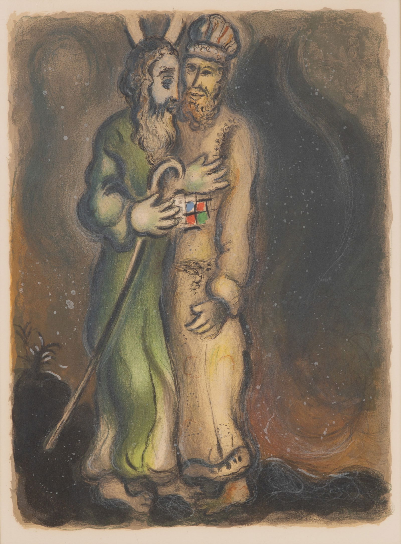 Marc Chagall (French / Russian, 1887-1985) 'God Sends Aaron' Lithograph (1 of 3)