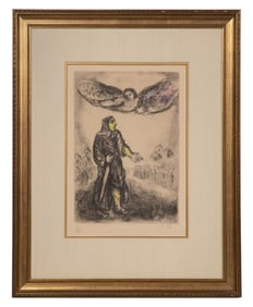 Marc Chagall (French / Russian, 1887-1985) 'Joshua Before Jericho' Color Etching