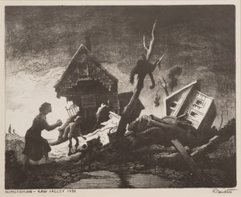 Thomas Hart Benton (American, 1889-1975) 'Homecoming- Kaw Valley, 1951' Lithograph