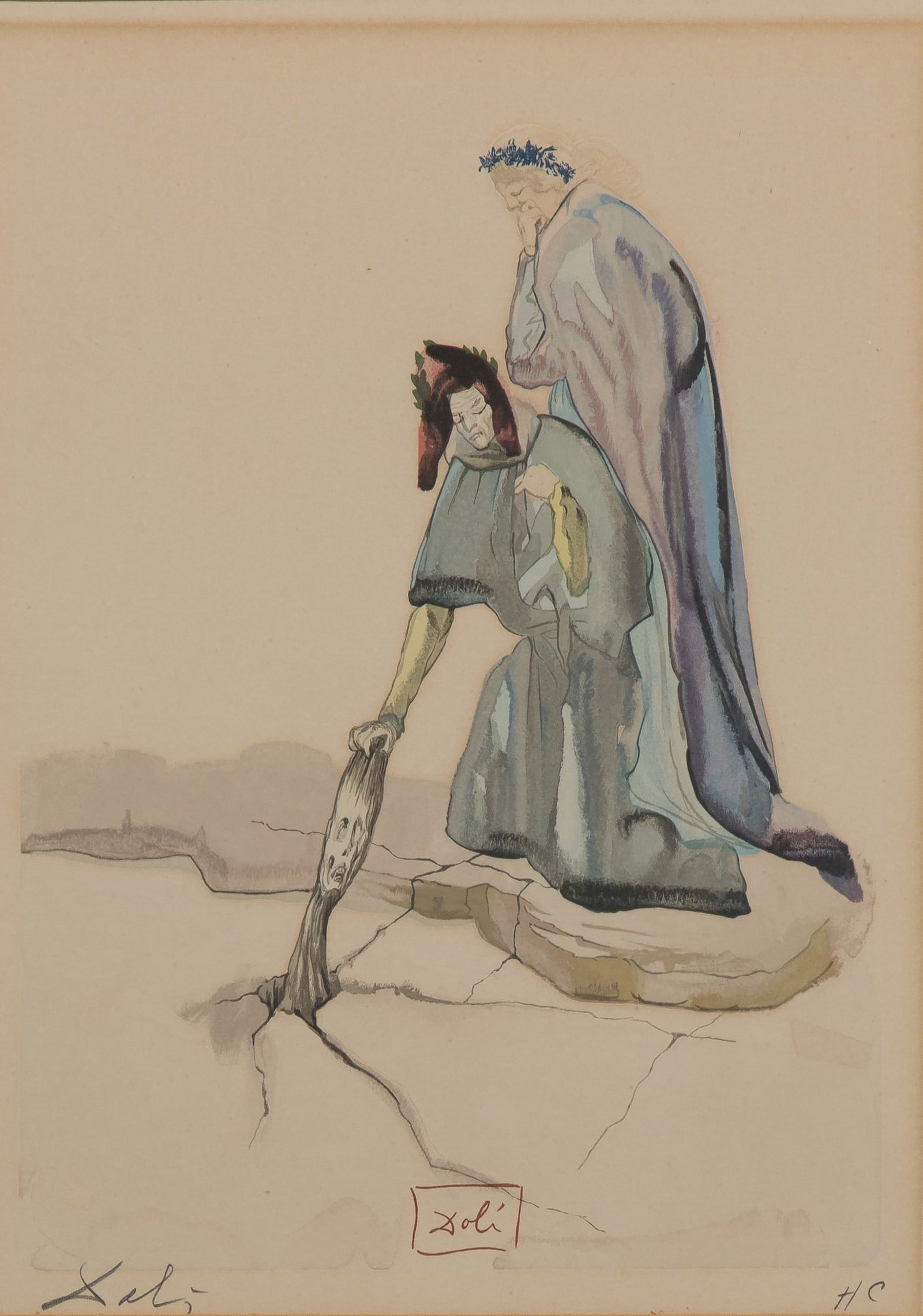 Salvador Dali (Spanish, 1904-1989) 'Inferno 32 The Traitor of Montaperti' Lithograph (1 of 3)