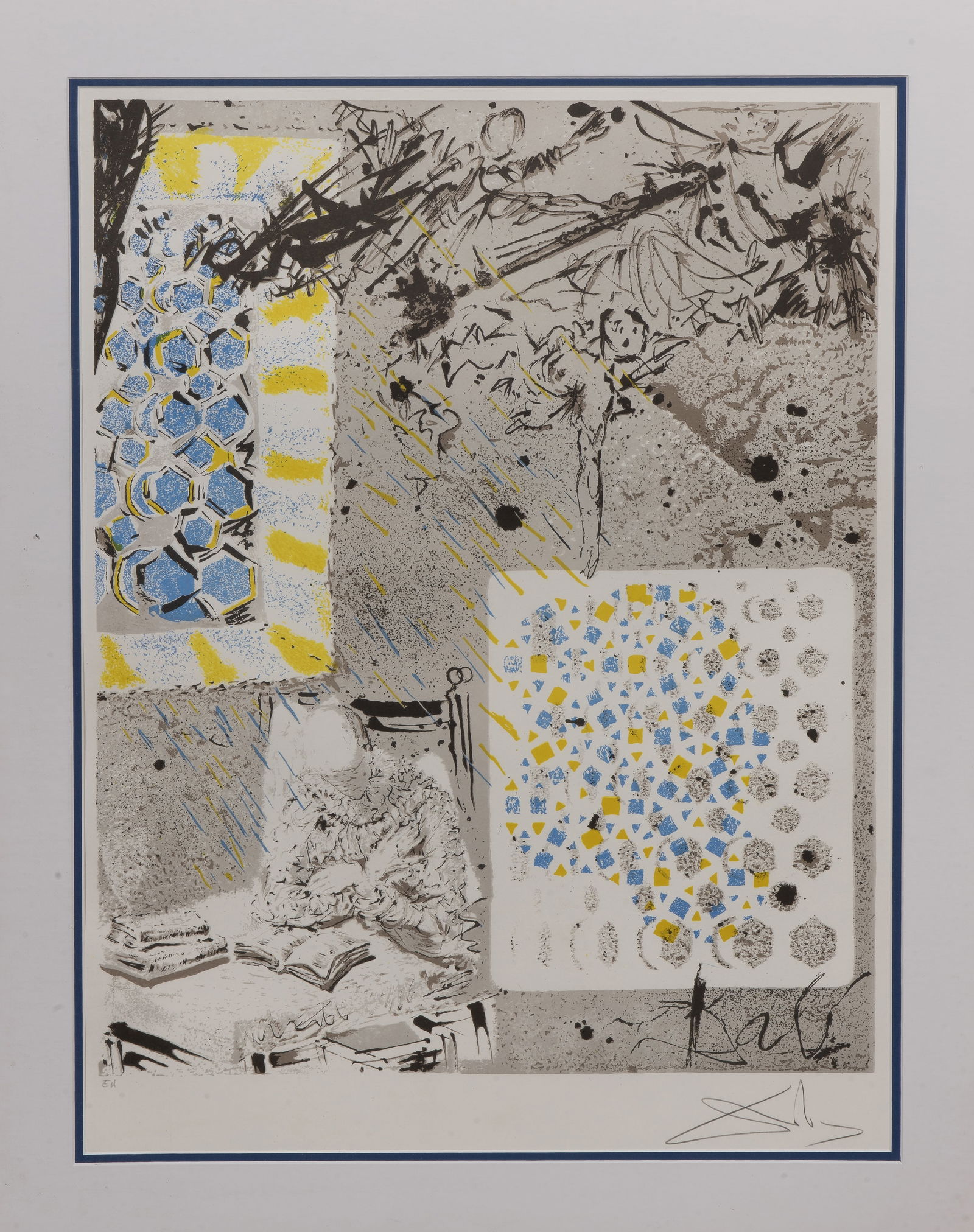 Salvador Dali (Spanish, 1904-1989) 'The Reading Don Quixote' Color Lithograph (1 of 3)