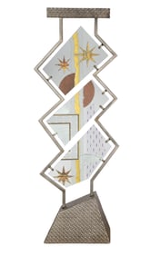 Unknown Artist (20th Century) Steel and Glass Sculpture