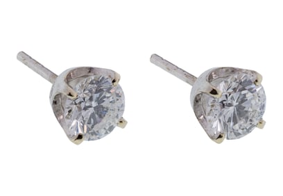 10k White Gold and Diamond Stud Earrings