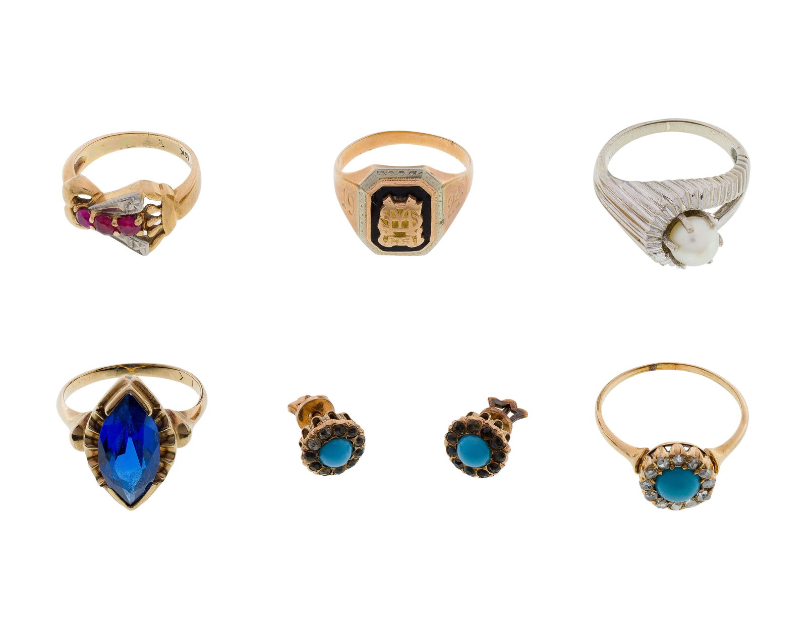 14k and 10k Gold Ring and Earring Assortment (1 of 1)