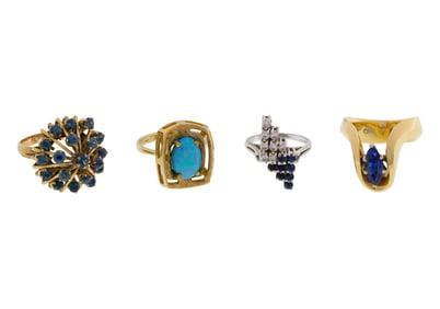 14k Gold and Gemstone Ring Assortment