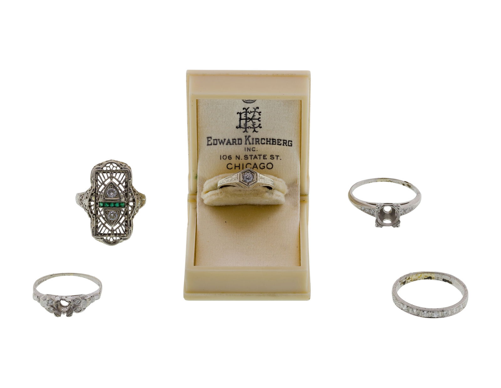 Platinum and 18k White Gold Ring and Setting Assortment (1 of 1)