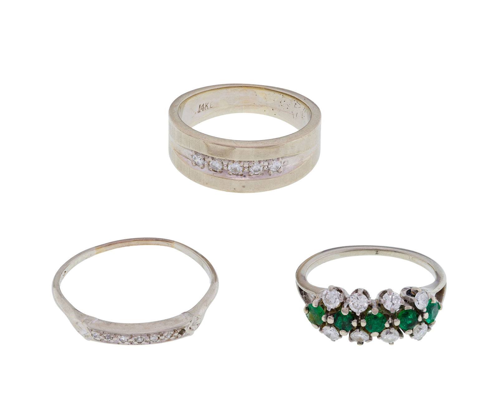 18k and 14k White Gold and Diamond Ring Assortment (1 of 2)